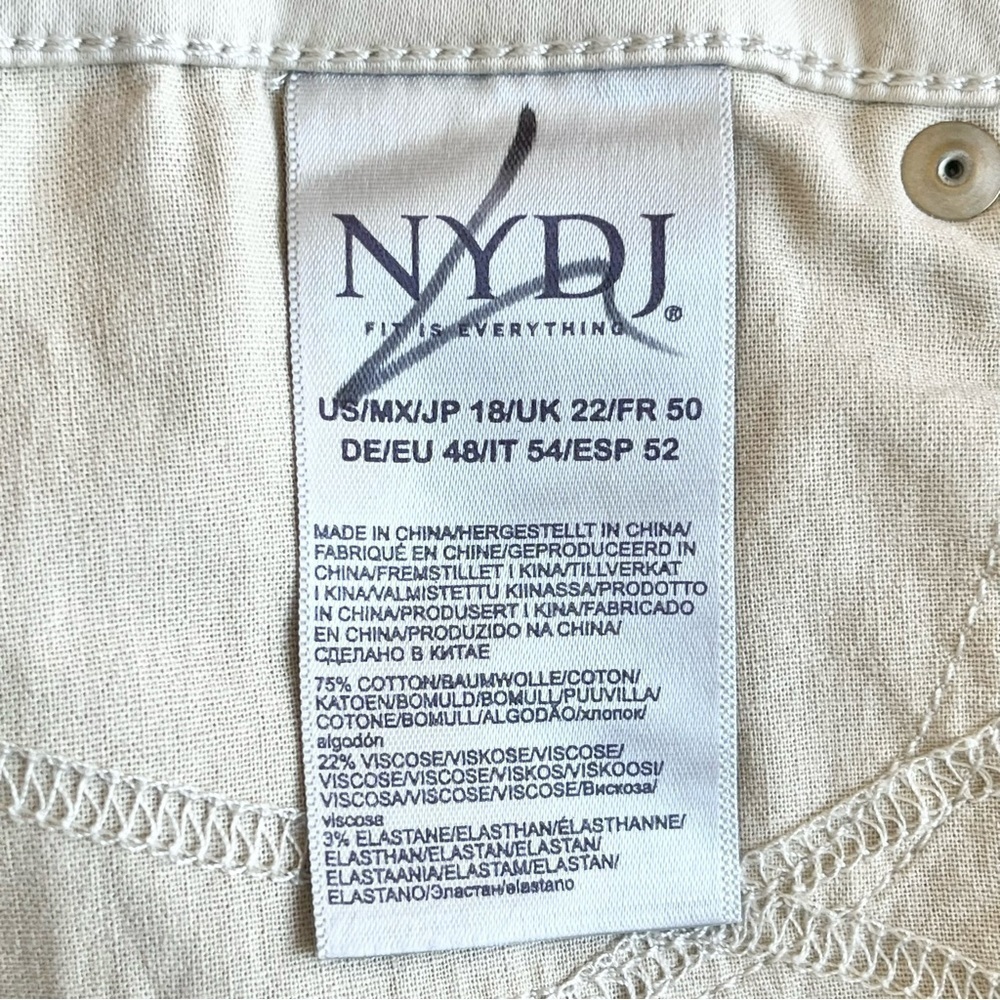 NYDJ Tan Marilyn Straight Jeans Size 18 - Picture 13 of 16
